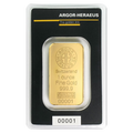1 oz Gold Bars - Argor Heraeus (w/ assay)
