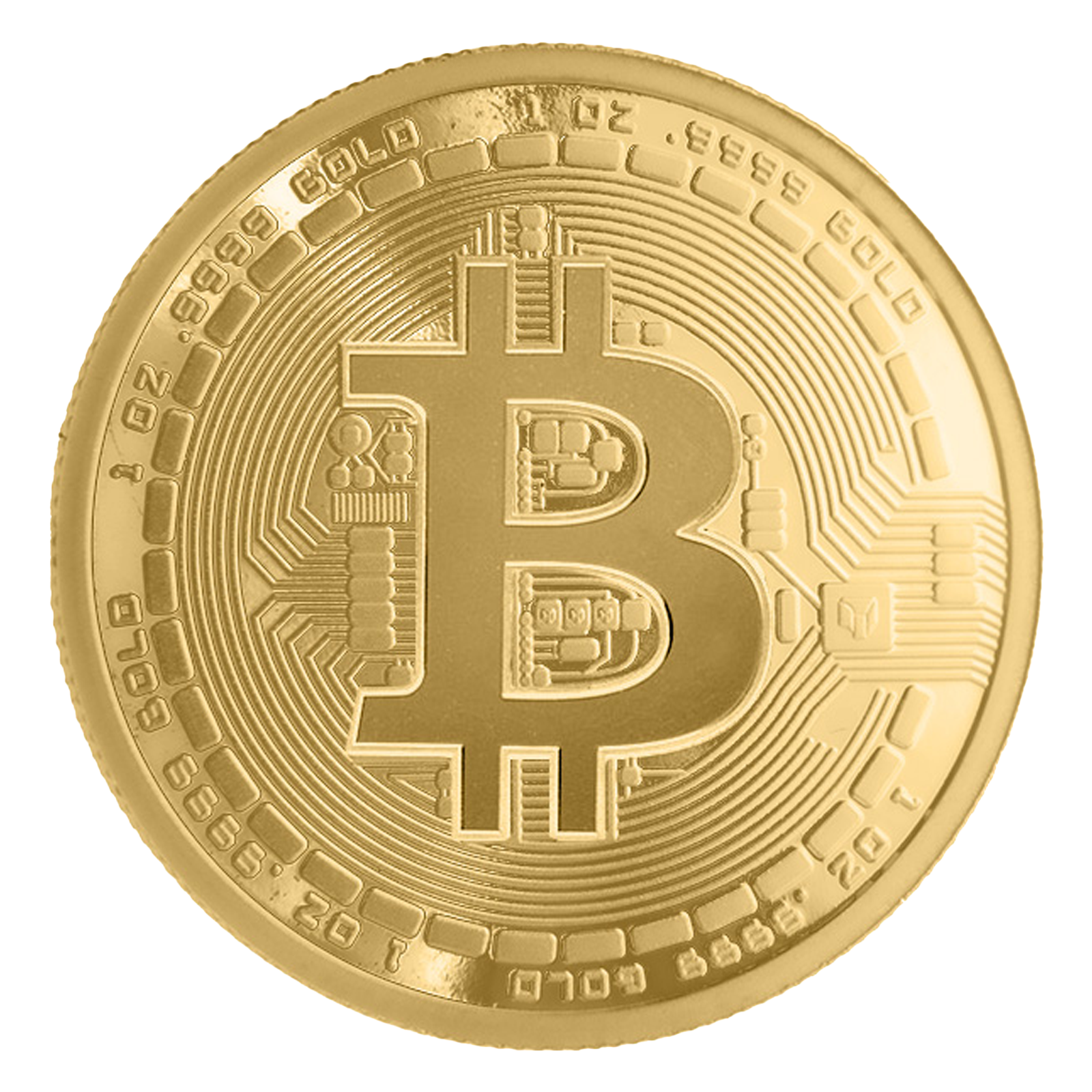 Buy 1 oz Pure Gold Bitcoin Round .9999
