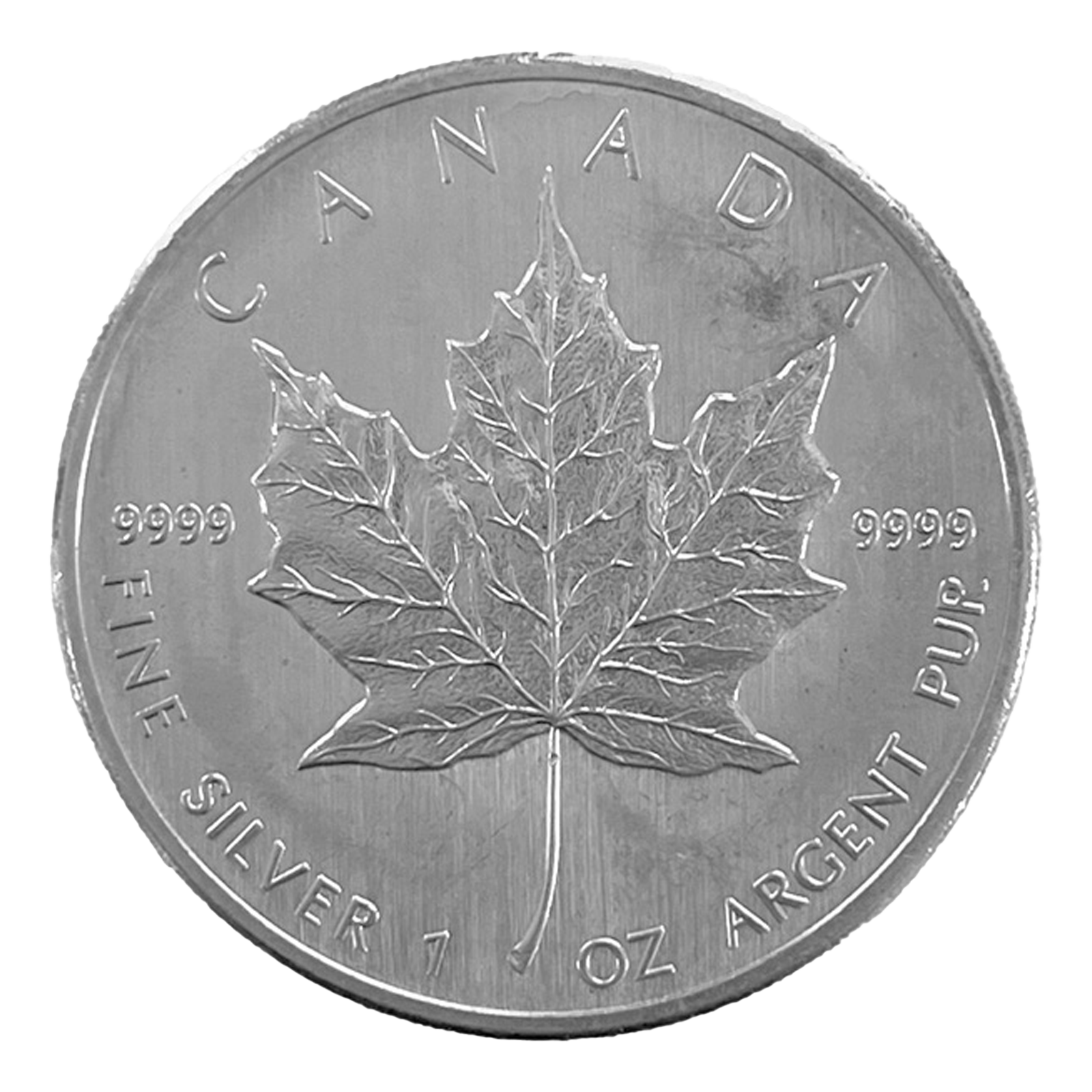 1 oz Canadian Silver Maple Leaf Coins (wear & tear)