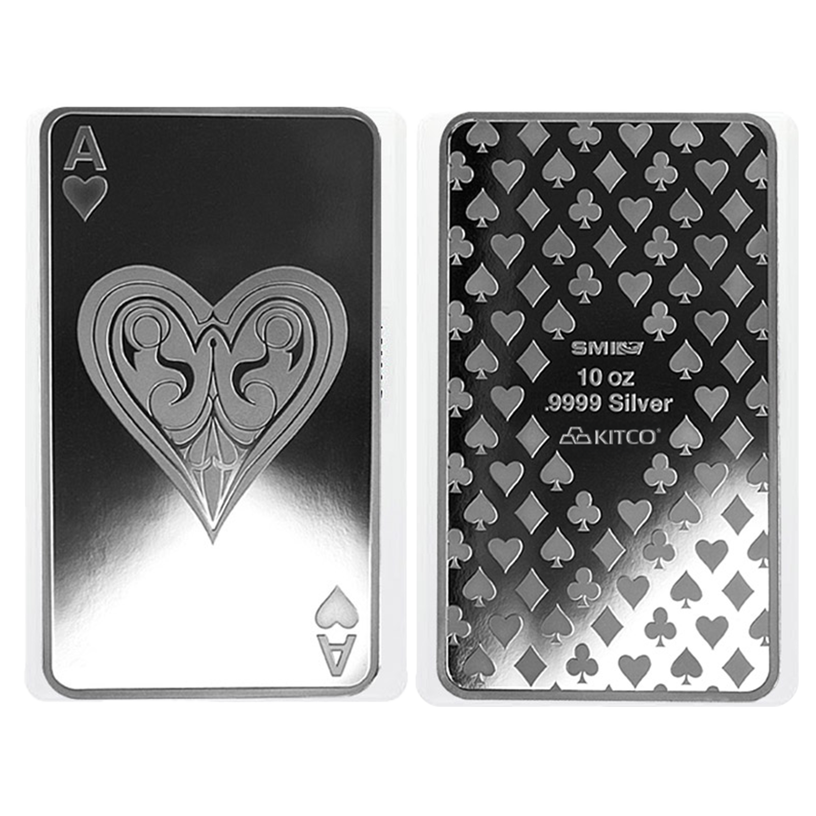 Buy 10 oz Silver Ace of Hearts Bar .9999