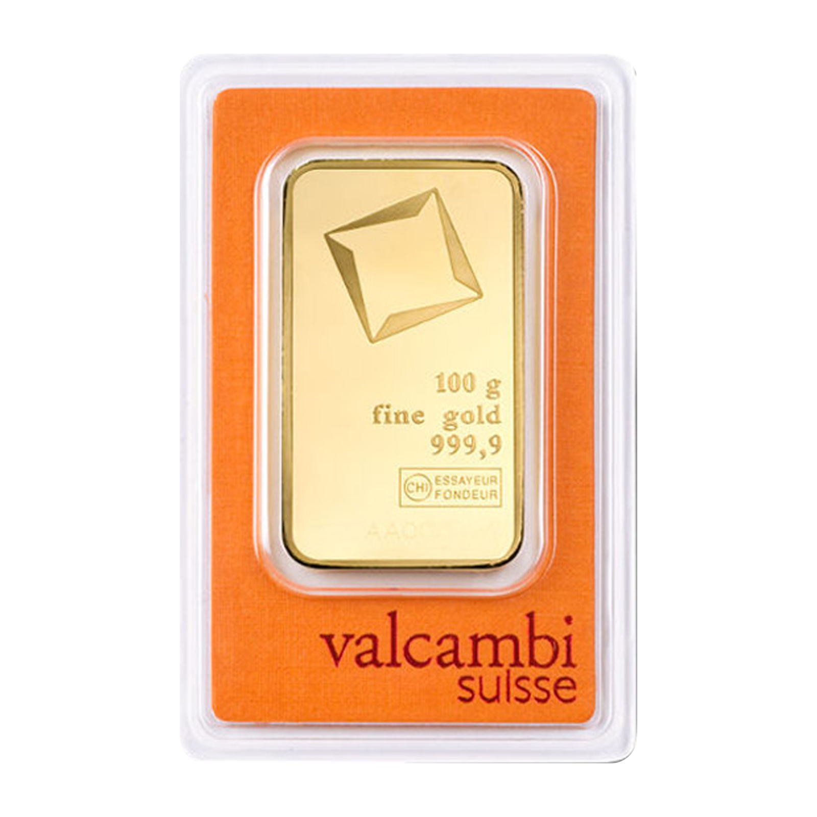 Valcambi Suisse 100 g Gold Minted Bars (w/ assay)