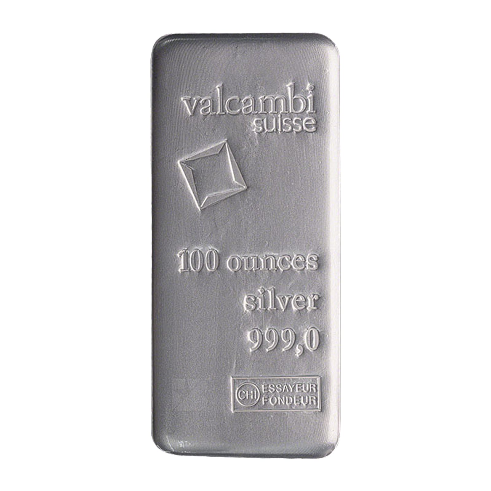 100 oz Silver Cast Bar - Valcambi Suisse