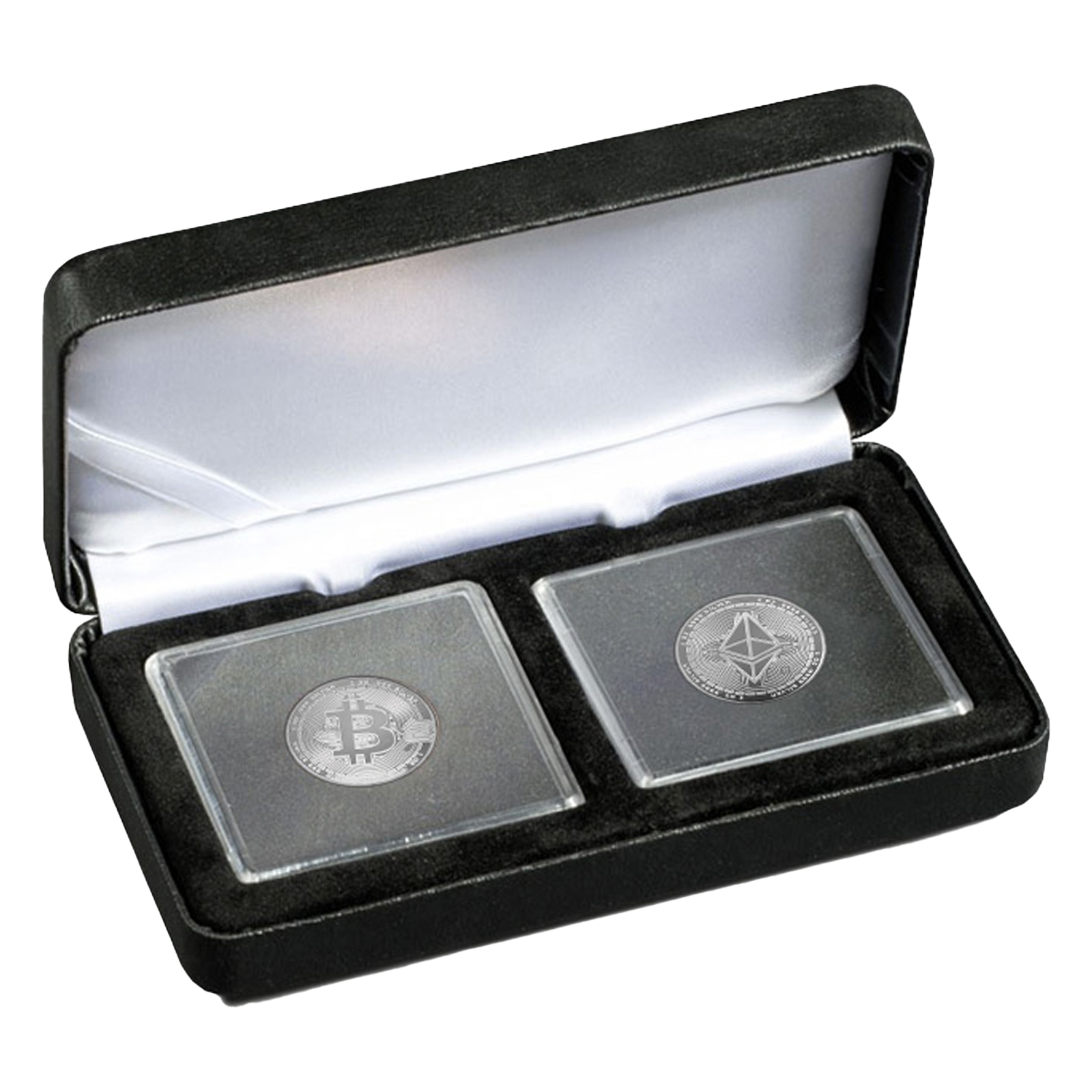 2 oz Silver Cryptocurrency Bitcoin and Ethereum Round Set