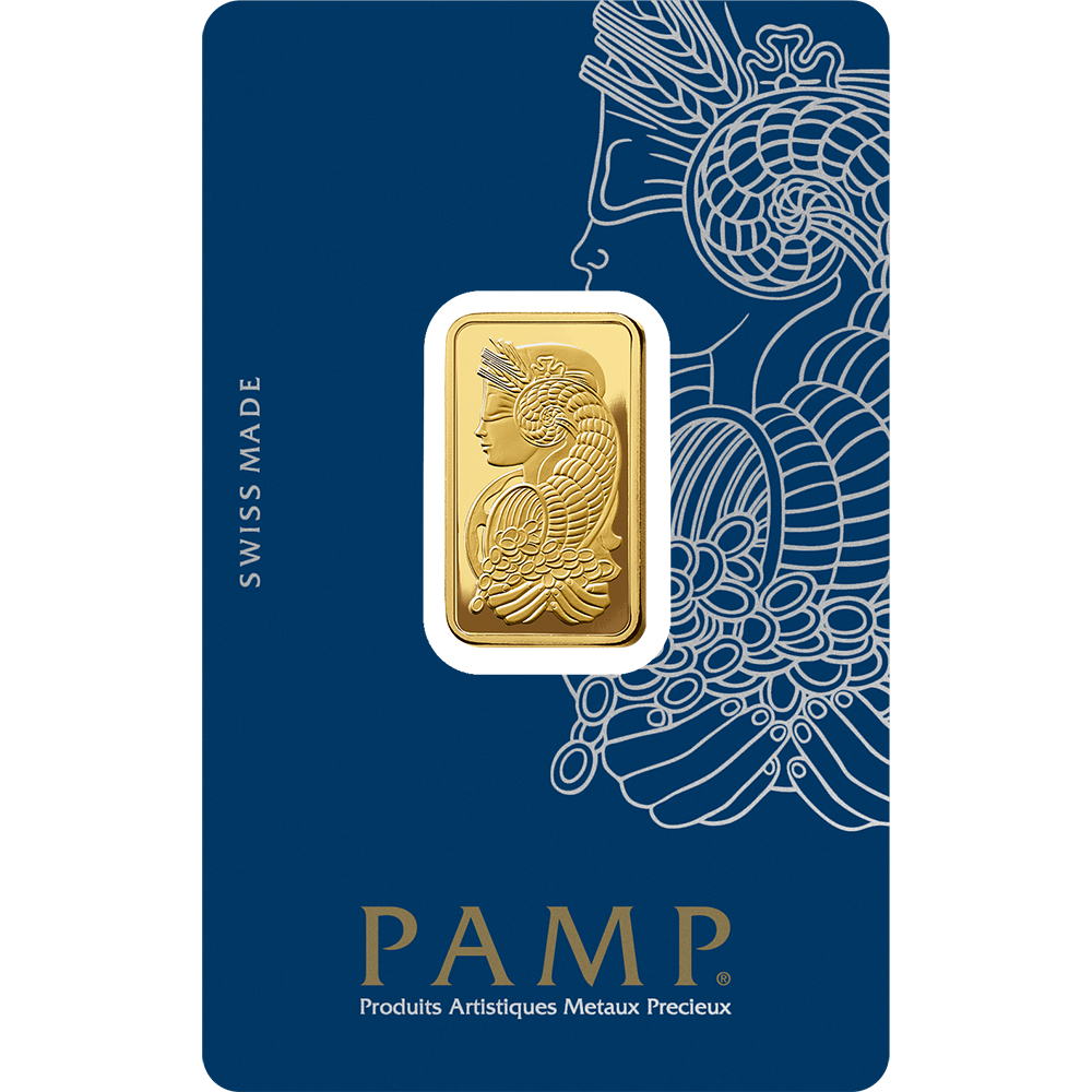 PAMP Suisse Lady Fortuna Gold Bars – Minted Ingot (.9999 Fine Gold) 1 g - 20 oz