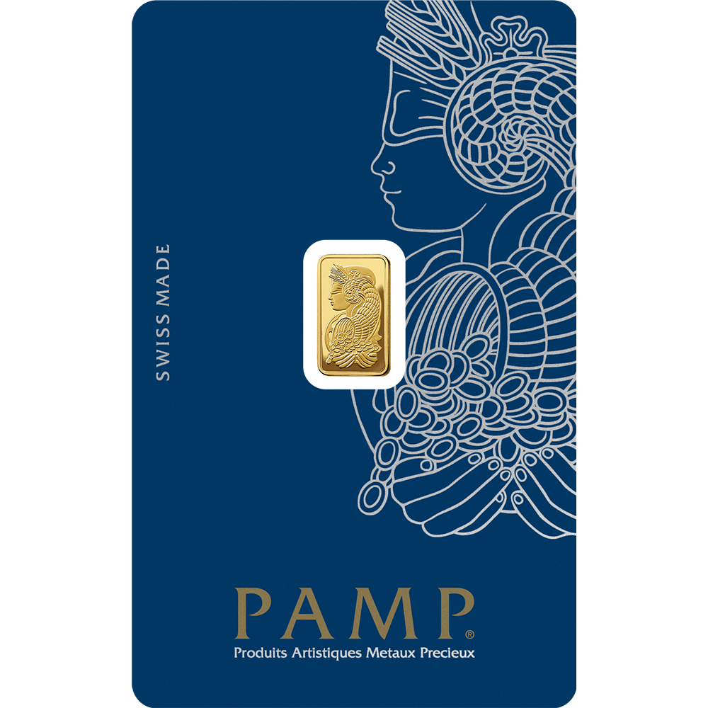 PAMP Suisse Lady Fortuna Gold Bars – Minted Ingot (.9999 Fine Gold) 1 g - 20 oz