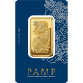 1 oz PAMP Lady Fortuna gold minted bar .9999 fine gold
