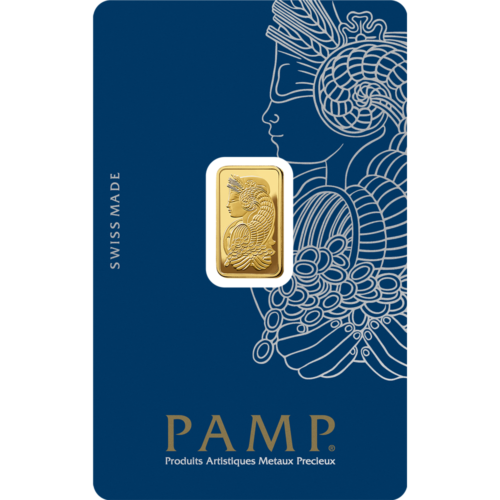 PAMP Suisse Lady Fortuna Gold Bars – Minted Ingot (.9999 Fine Gold) 1 g - 20 oz