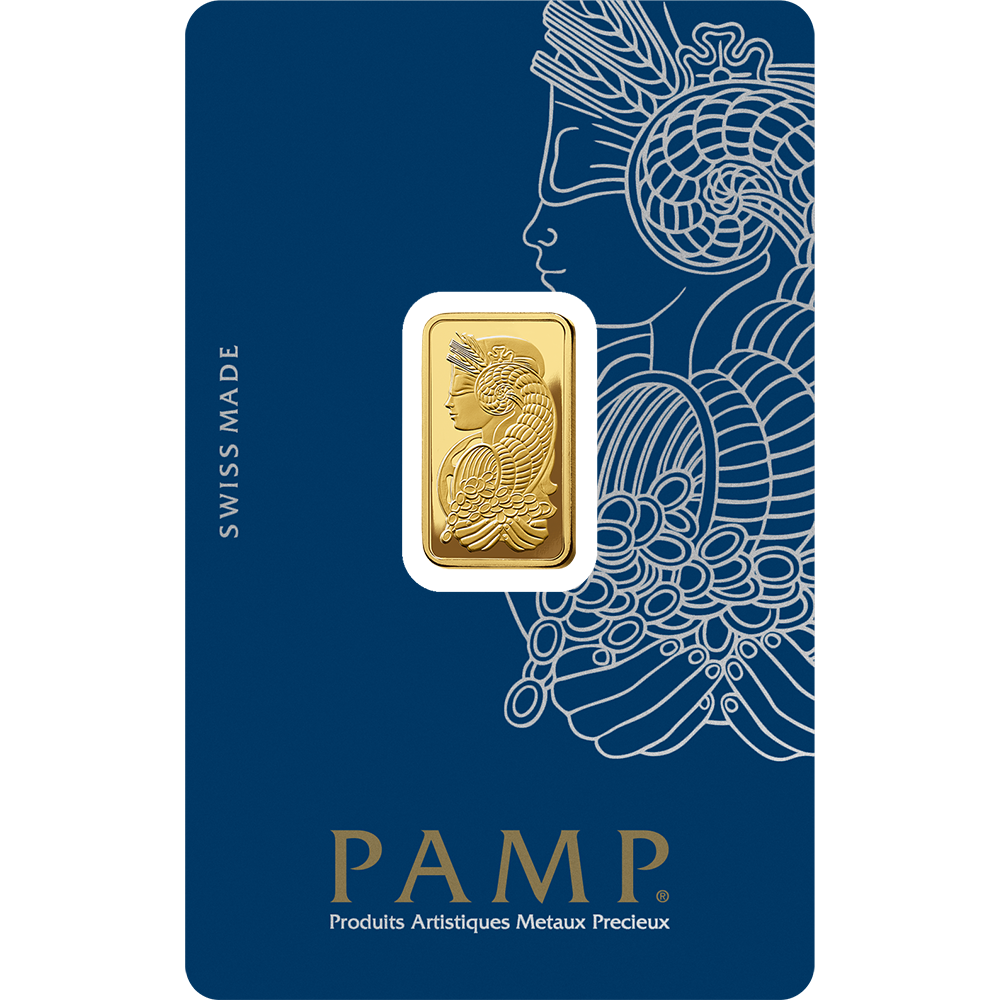 PAMP Suisse Lady Fortuna Gold Bars – Minted Ingot (.9999 Fine Gold) 1 g - 20 oz